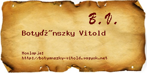 Botyánszky Vitold névjegykártya
